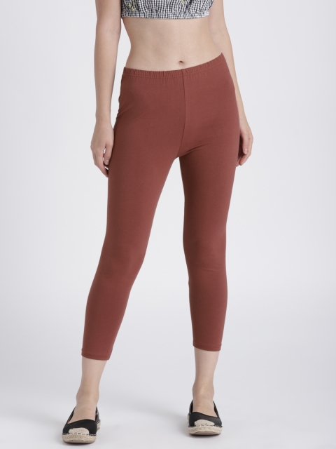 

Splash Women Maroon Solid 3/4th Leggings