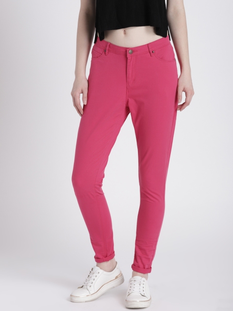 

Splash Women Pink Super Skinny Fit Solid Regular Trousers