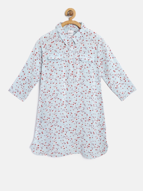 

Lee Cooper Girls Blue & Red Printed Shirt Style Top