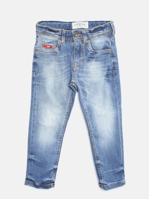 

Lee Cooper Boys Blue Slim Fit Mid-Rise Low Distress Stretchable Jeans