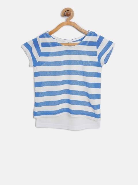 

Lee Cooper Girls Blue & White Striped Top