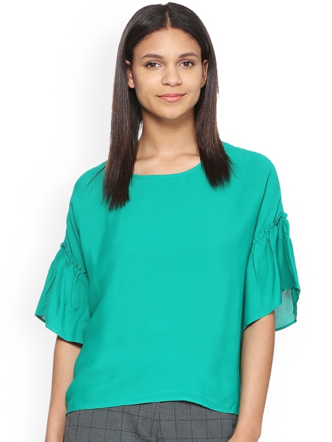 

Van Heusen Woman Women Green Solid Top