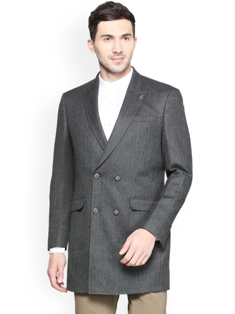 

Van Heusen Charcoal Double-Breasted Slim Fit Formal Blazer
