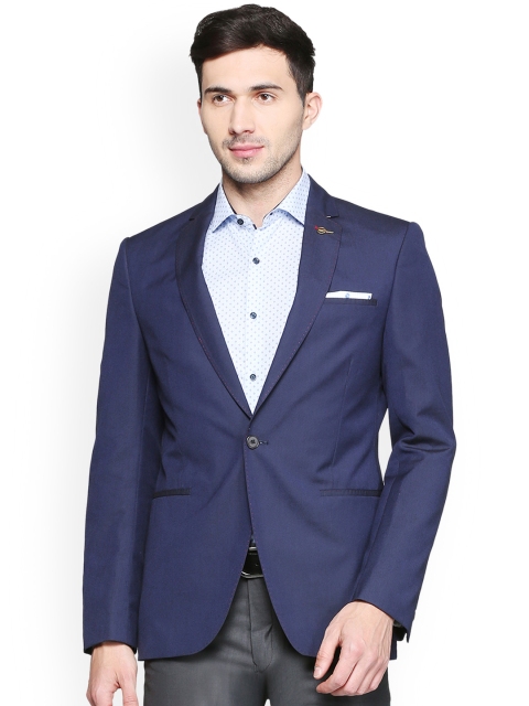 

Van Heusen Blue Single-Breasted Slim Fit Wool Formal Blazer