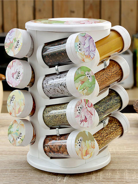 

Spice Tower Set of 16 Spice Containers with Rack, Na