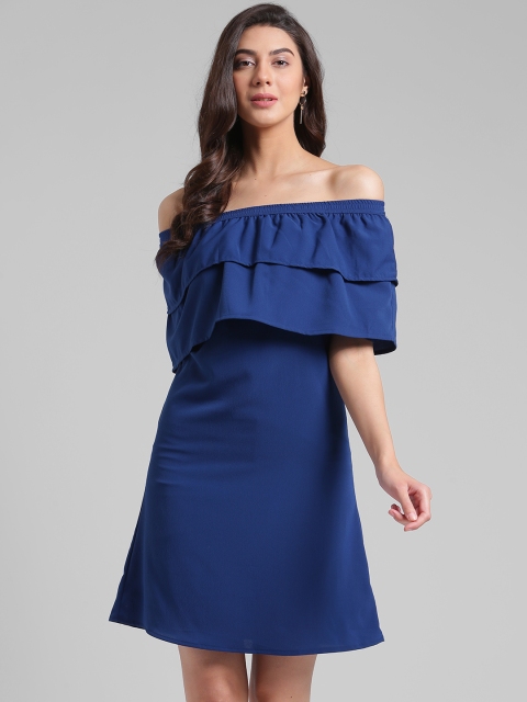 

Trend Arrest Women Blue Solid A-Line Dress