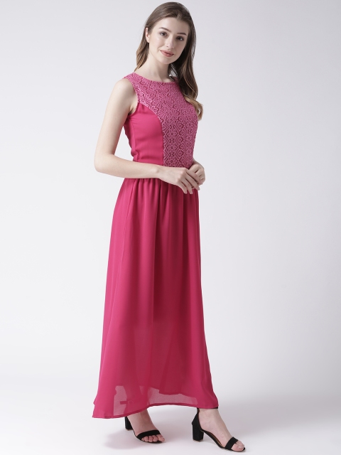 

MsFQ Women Pink Self Design Maxi Dress