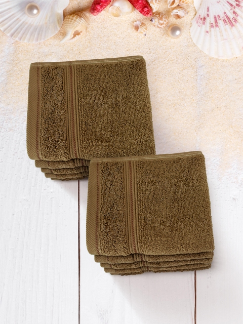 

Swiss Republic Set of 10 Brown Solid 630 GSM Cotton Face Towels
