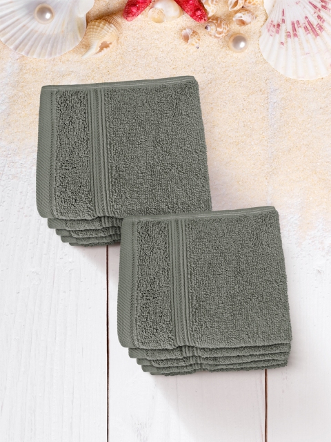 

Swiss Republic Set of 10 Grey Solid 630 GSM Cotton Face Towels