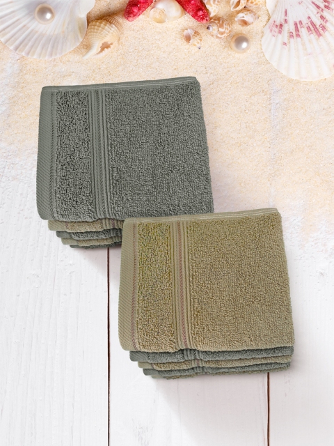 

Swiss Republic Set of 10 Grey & Brown Solid 630 GSM Cotton Face Towels