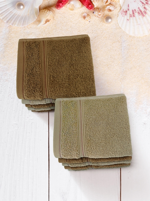 

Swiss Republic Set of 10 Brown & Beige Solid 630 GSM Cotton Face Towels