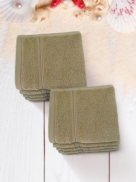 

Swiss Republic Set of 10 Brown Solid 630 GSM Cotton Face Towels
