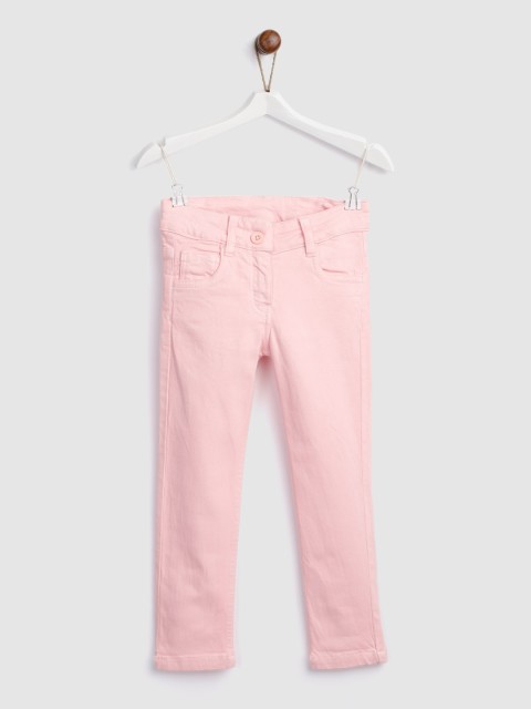 

YK Girls Pink Regular Fit Mid-Rise Clean Look Stretchable Jeans