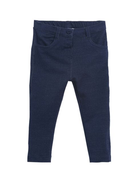 

MINI KLUB Boys Blue Regular Fit Solid Regular Trousers