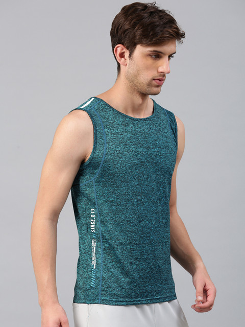 

HRX by Hrithik Roshan Men Teal Blue Rapid Dry Sleeveless Training T-shirt