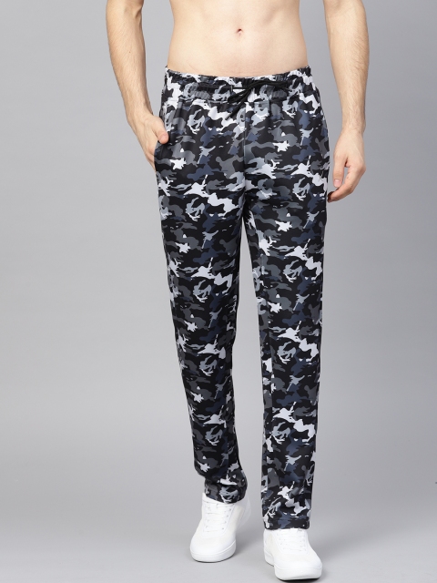 

HRX by Hrithik Roshan Men Black & Grey Camouflage Print Training Track Pants