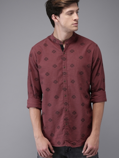 

Moda Rapido Men Maroon Regular Fit Printed Casual Shirt