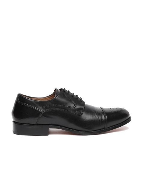 

JOHNSTON & MURPHY Men Black Stratton Cap Toe Leather Derby Shoes
