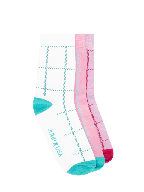 

JUMP USA Women Pack of 3 Calf length Socks, Pink