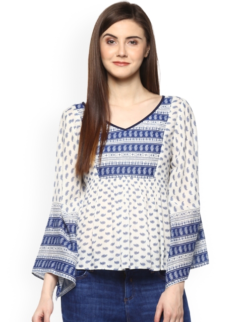 

Taurus Women Off-White Printed Top