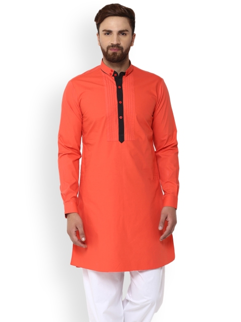 

See Designs Men Orange Solid A-Line Kurta