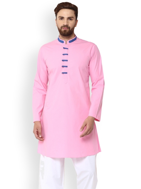 

See Designs Men Pink Solid A-Line Kurta