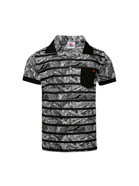 

Punkster Boys Black Printed Round Neck T-shirt