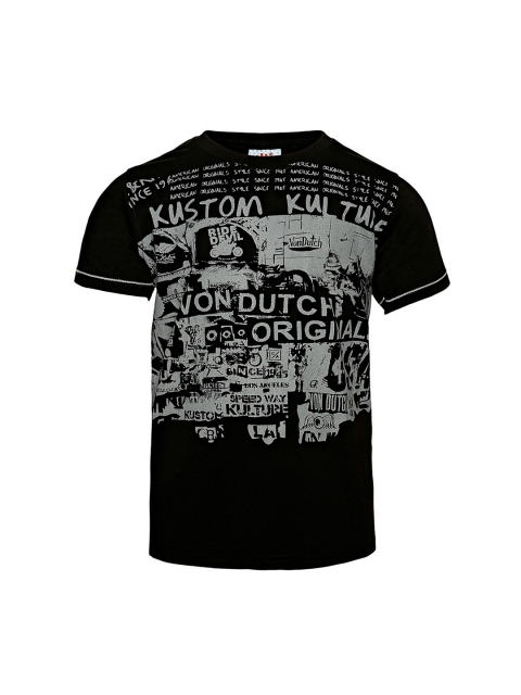 

Punkster Boys Black Printed Round Neck T-shirt