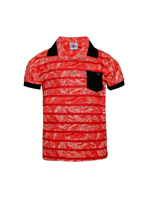 

Punkster Boys Red Printed Round Neck T-shirt