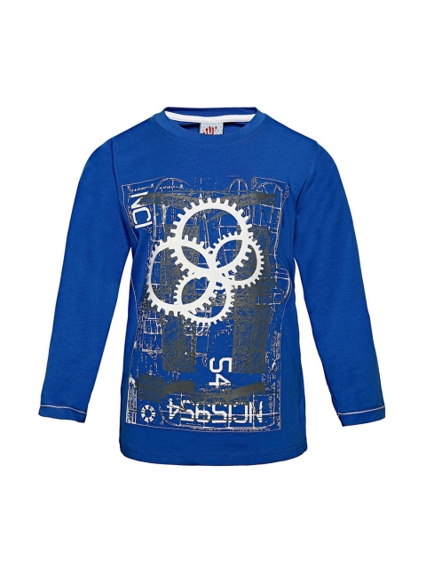 

Punkster Boys Blue Printed Round Neck T-shirt