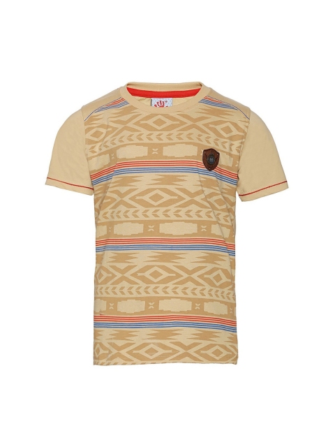

Punkster Boys Beige Aztec Print Round Neck T-shirt