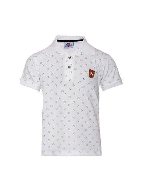 

Punkster Boys White Printed Round Neck T-shirt