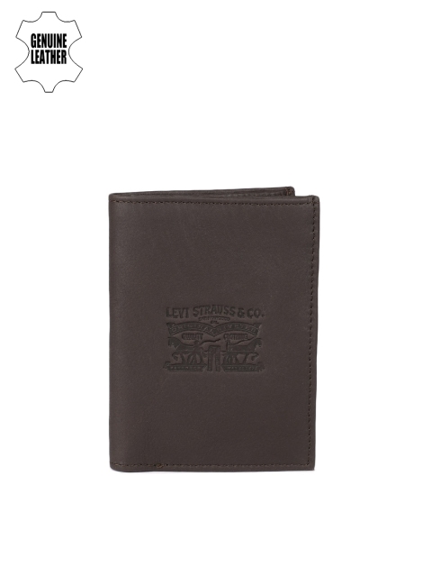 

Levis Men Coffee Brown Textured Two Fold Wallet