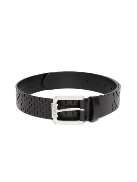 

Levis Men Black Leather Textured Belt