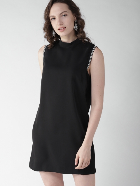 

FOREVER 21 Women Black Solid A-Line Dress