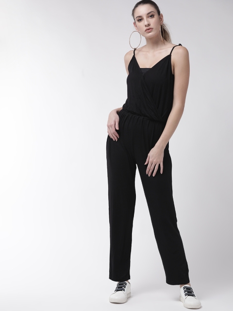 

FOREVER 21 Women Black Solid Basic Jumpsuit