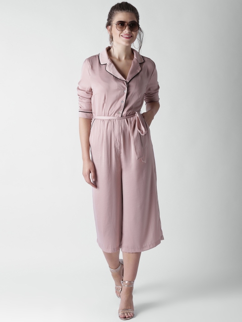 

FOREVER 21 Dusty Pink Solid Culotte Jumpsuit