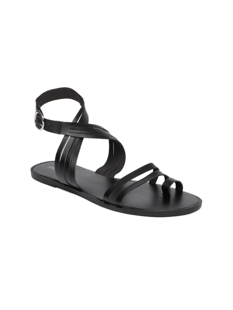 

FOREVER 21 Women Black Solid Synthetic One Toe Flats