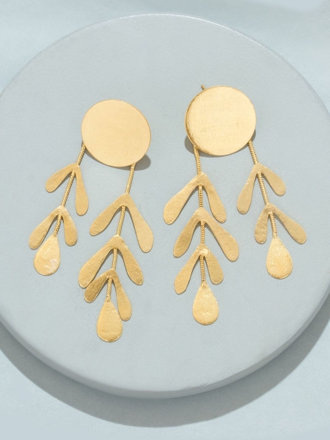 

Pipa Bella Gold-Toned Leaf Shaped Drop Earrings