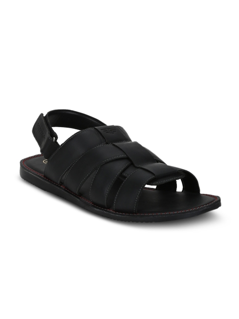 

Red Tape Men Black Leather Fisherman Sandals