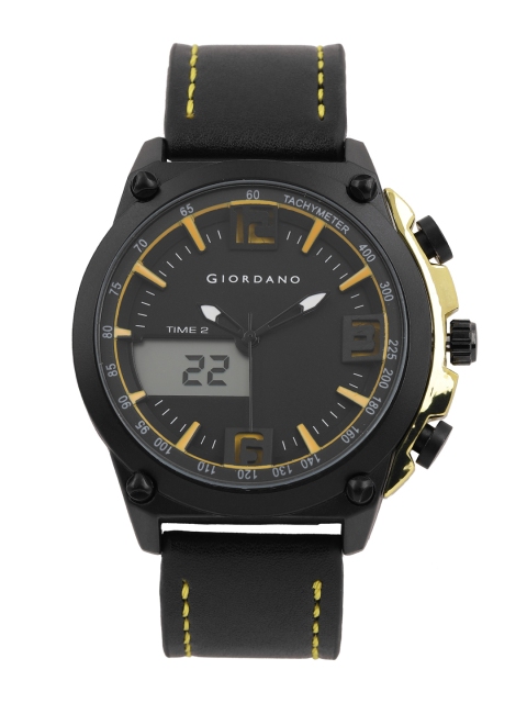 

GIORDANO Men Black Analogue and Digital Watch C1062-03