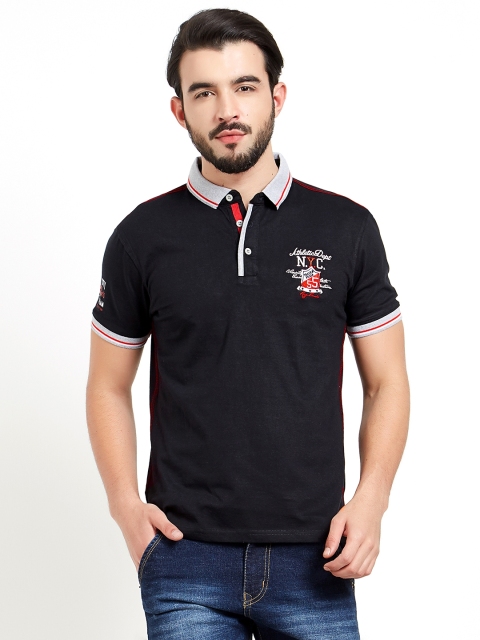 

Maniac Men Black Solid Polo Collar T-shirt