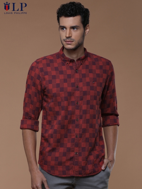 

Louis Philippe Sport Men Red Super Slim Fit Checked Casual Shirt