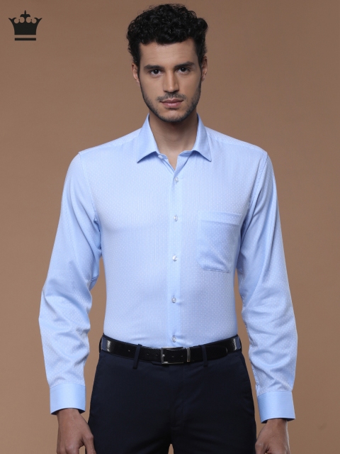 

Louis Philippe Men Blue Slim Fit Self Design Formal Shirt