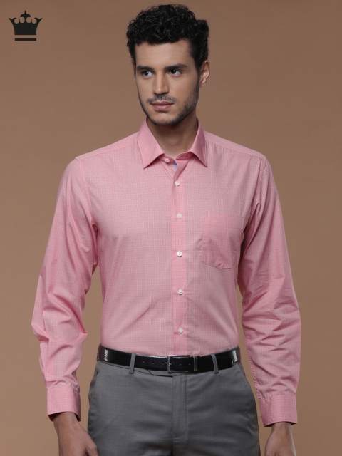

Louis Philippe Men Red Slim Fit Checked Formal Shirt