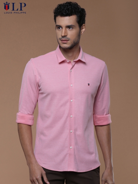

Louis Philippe Sport Men Pink Super Slim Fit Self Design Casual Shirt