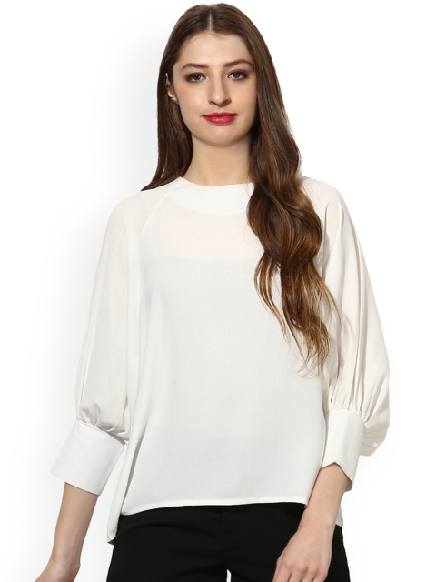 

Soie Women Off-White Solid Top