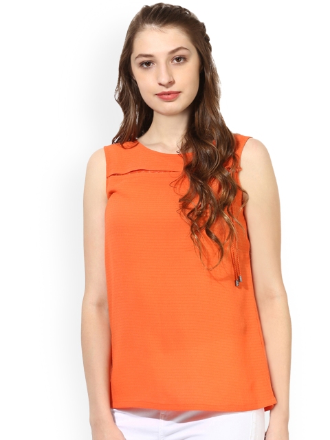 

Soie Women Orange Printed Top
