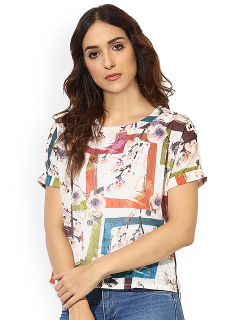 

Soie Women Off-White Printed Top