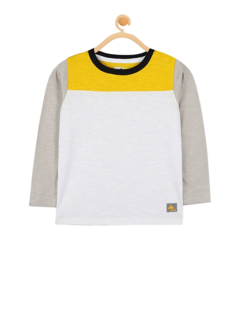 

Cherry Crumble Unisex White Colourblocked Round Neck T-shirt